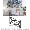 2 Pieces 3D Diamond Shape Brackets For Wooden Shelf Wall Decor (Only Brackets-Wooden Shelf Not included). 