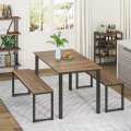 3 Piece Dining Table Set Metal Frame Table With Stools, Dining Table, Centre Table. 