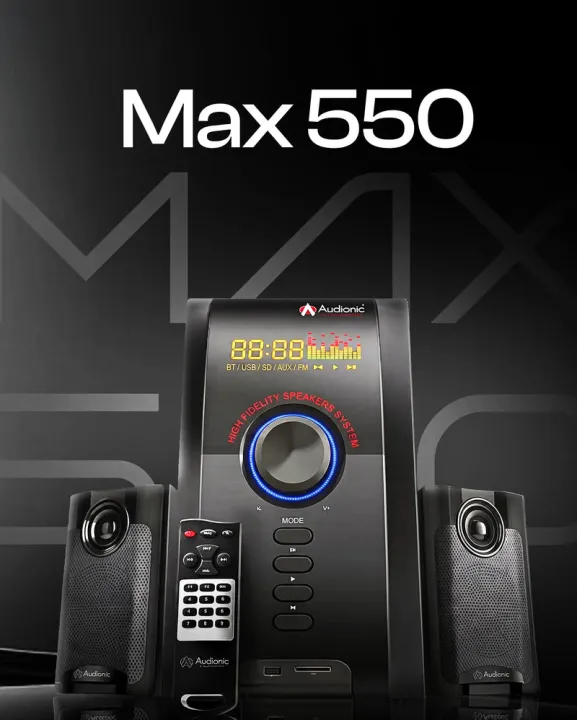 Audionic%20Max%20550%20BT%20Plus%202.1%20Channel%20Bluetooth%20Speaker%20%7C%2020W%20Multimedia%20Home%20Theater%20Speaker%20%7C%205"%20Woofer%20with%20Dual%20Satellite%20Speakers%20%7C%20USB,%20Micro%20SD%20&%20AUX%20%7C%20LED%20Display%20%7C%20Remote%20Control%20%7C%20Powerful%20Bass%20Sound%20System%20-%20Image%203