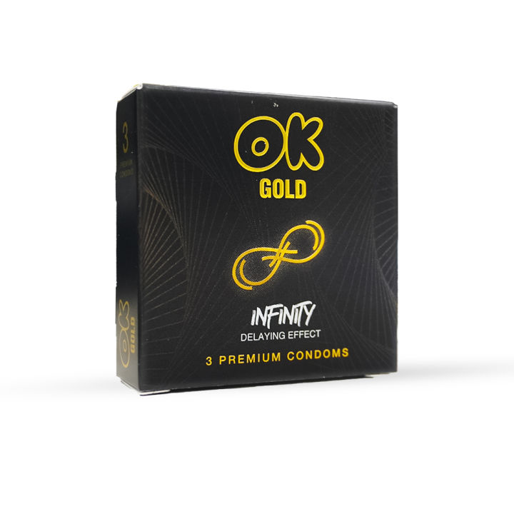 OK Gold Infinity Condoms for Long Lasting Joy - 3 Pcs pack
