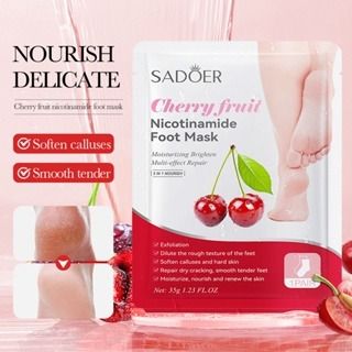 Sadoer foot peeling mask with cherry and niacinamide