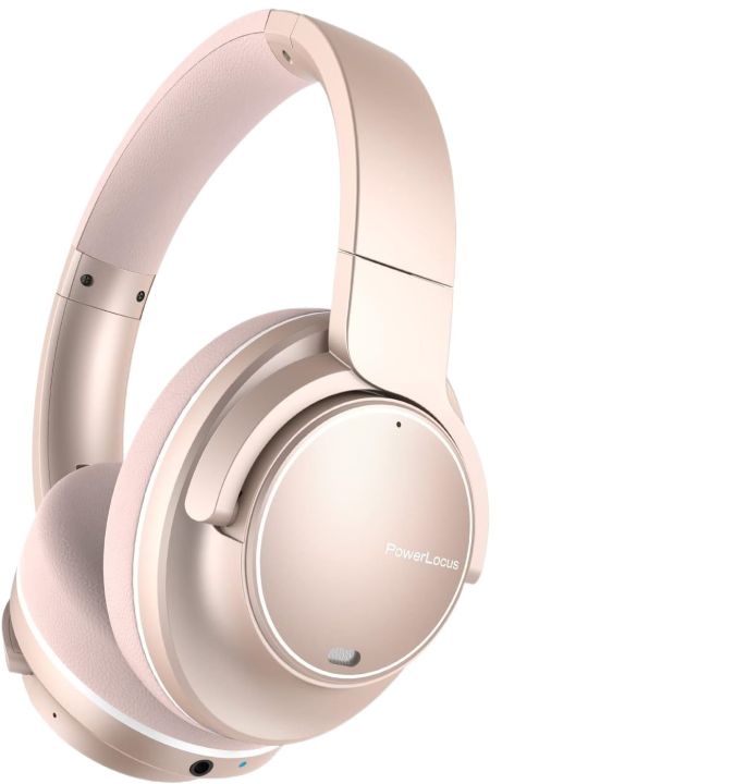 PowerLocus Active Noise Cancelling Headphones, Bluetooth Over-Ear Headphones with Noise Reduction, 70Hrs Playtime, Wireless Headphones, Hi-Fi Deep Bass, Foldable with Microphone for Phones/Laptops/PC