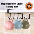 Mug Holder Under Cabinet Hanging Hook Holder for Mugs, Coffee Cups and Kitchen Utensils Storage Rack Organizer Hooks. 