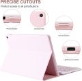 Fire HD 10/HD 10 Plus Tablet 2021 (11th Generation) 10.1 inch, Slim Folding Stand Cover with Wireless Bluetooth Keyboard, Fire Tablet Keyboard Case Pink. 
