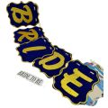 BRIDE TO BE VELVET BANNER (  9 WORDS BANNER WITH RIBBON ). 