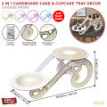 2In1 Cardboard Cake & Cupcake Tray Decor For Decoration Cup Cake Stands Party Supplies Tableware, Celebration Day Festival Dessert Party Decorations, Wedding, Anniversary, Shadi, Mehndi Occasions Cakes Holders Cupcakes Table Ware Fancy Decorations Holder. 