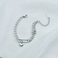 Premium Stainless Steel Jewellery – Corroded Peach Heart Chain Bracelet for Women & Couples Gift. 