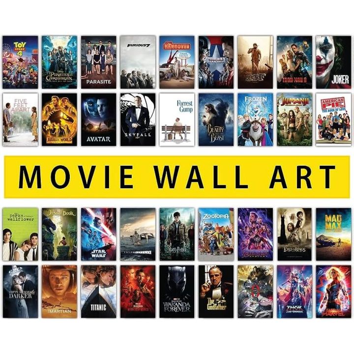 Pack of 30 Movie Posters , 4 x 6 Inches Poster for Wall Decor - Wall Art for Bedroom, Living Room, Office