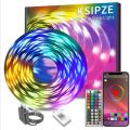 KSIPZE Led Strip Lights RGB Music Sync Color Changing,Bluetooth Led Lights with Smart App Control Remote,Led Lights for Bedroom Room Lighting Flexible Home Décor uk import a826. 
