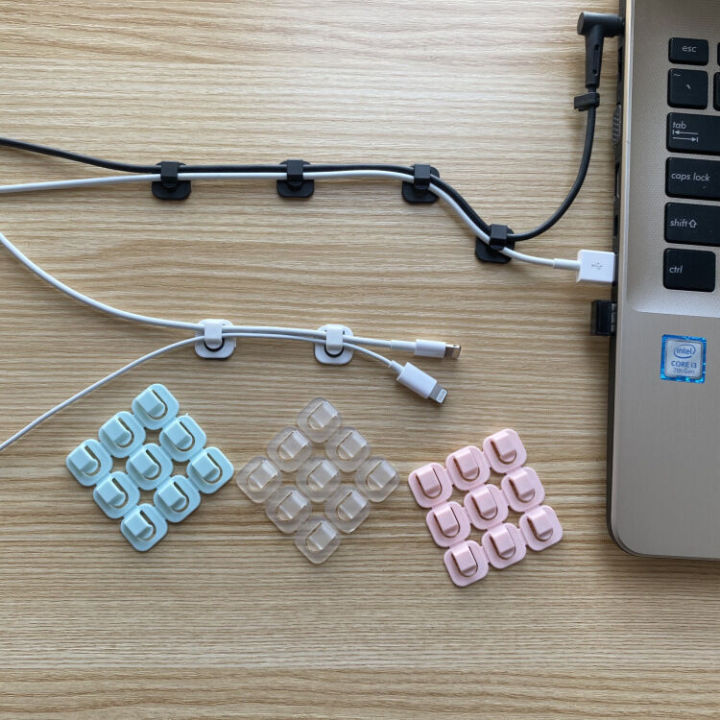 Mini holder self-adhesive fiber optic telephone external wire fixing organizer adhesive sorting clip