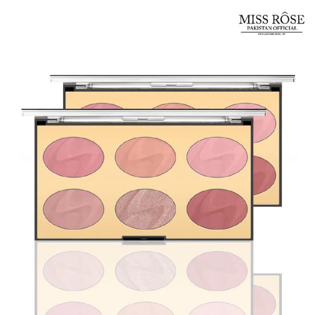 MISS ROSE 6 COLOR BLUSH PALATTE / MAKEUP BLUSHER Kit 19.2g 7004-017N2
