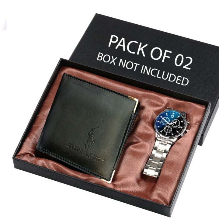 Watch with Wallet business steel straps round dial wrist watches hand watch-silver watch- men watches-watch for boys-watch for men-watch for kids-watch for young's-watch for boys stylish-branded-watch