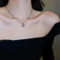 Fashion Peach Heart Water Drop Pendant Necklaces Pink Crystal Sweet Cool Egirl Clavicle Chain Aesthetic Jewelry Y2K Accessories. 