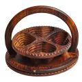 Wooden Fold-able Dry Fruit Basket for dinning table- 4 compartment. 