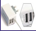 Fast Mobile Charger with extra 2 USB Charging Ports for Simultaneously Charging 3 mobiles. 