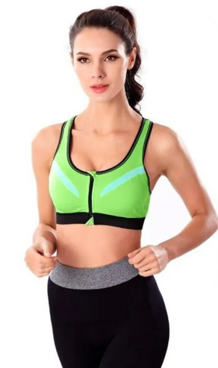 Shopspot%20Women%20Sports%20Bra%20Front%20Zipper%20Closure%20Professional%20Anti%20Vibration%20Padded%20Shockproof%20For%20Workout%20Running%20Gym%20Exercise%20Comfortable%20pushup%20bra%20for%20girls%20sports%20bra%20with%20deep%20V-neck%20design%20-%20Image%205