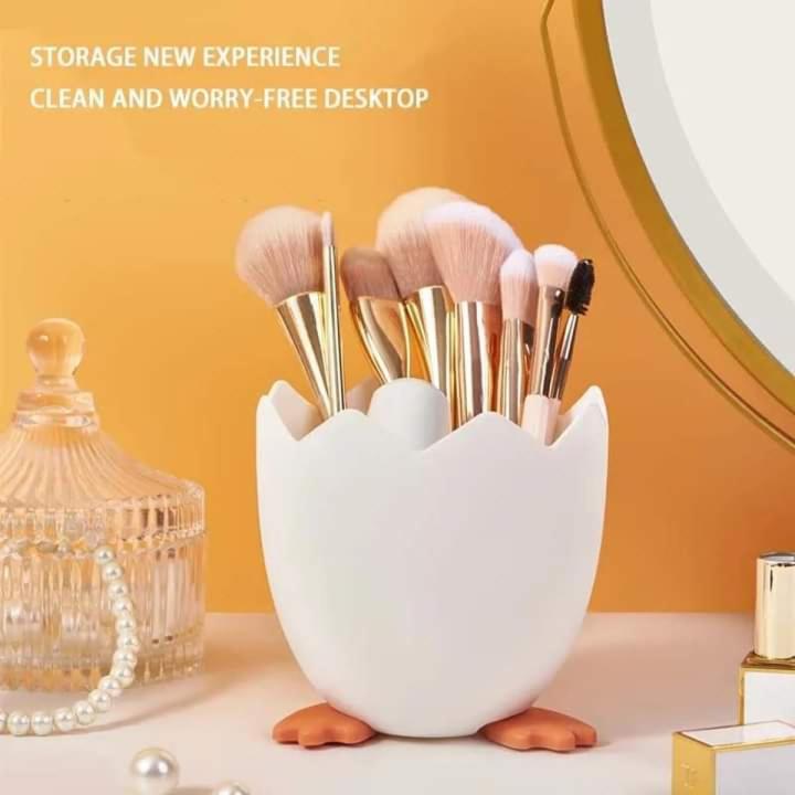 Multifunctional Egg Shape Design Creative Desktop Makeup Brushes Stationery Pen Pencille Holder Storage Container Holder