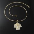 HNSP Cristiano Ronaldo 7 Messi 10 Jersey Full Zircon Pendant Chain Necklace For Men Boy Soccer Fans Hip Hop Jewelry accessories. 