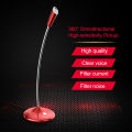 Flexible Stand Mini Studio Speech Microphone 3.5mm Gooseneck Mic with cable for Computer Notebook PC Desktop Professional Recording Microphone. 