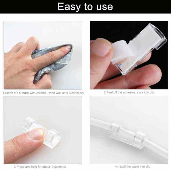 (Pack%20of%2010)%20Cable%20Clips%20with%20Strong%20Self-Adhesive%20-%20Cable%20Management%20TV%20PC%20Wire%20Holder%20Sticky%20Tidy%20and%20Organizer%20Cord%20and%20Wires%20-%20Image%204