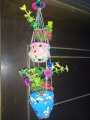 Decorated Double Hanging Pots With Hand Free (Free). 