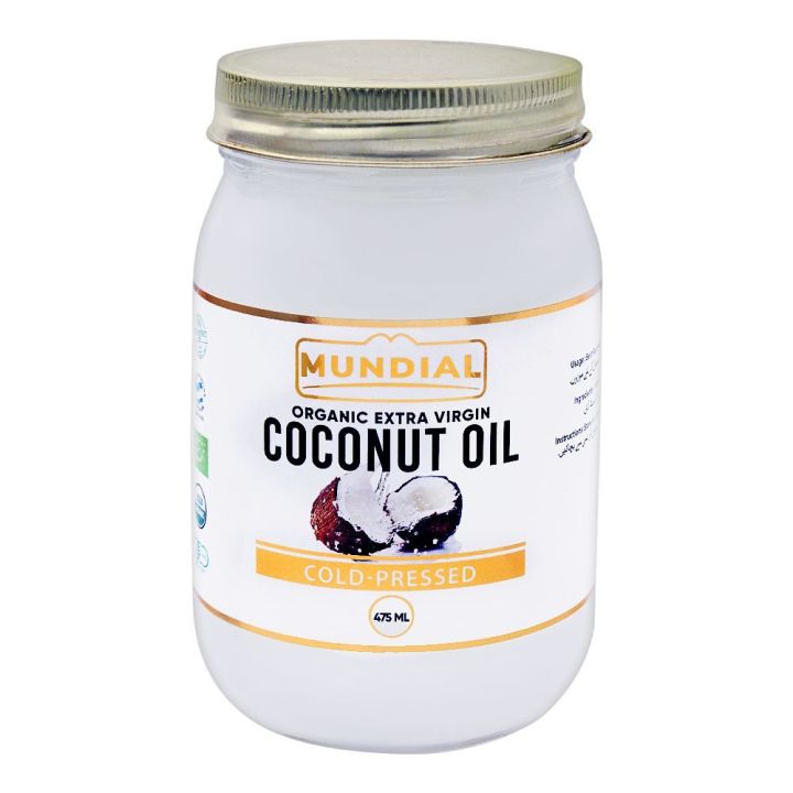 Mundial Organic Extra Virgin Coconut Oil, Cold Pressed, 475ml