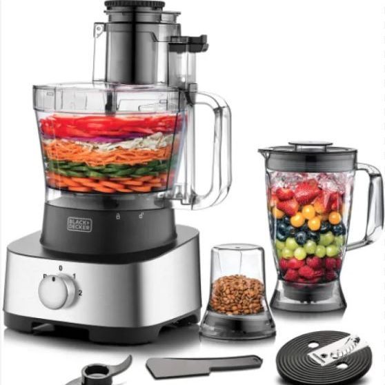 Black+Decker 600W 1.5L 4in1 Food Processor, Blender Jar And Grinder Chopper Shredder Plus 31 Extra Functions, For Easy Meal Preparations FX1050-B5 2 Years Warranty