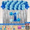 First Birthday Foil Balloon Set Theme Collection, 1st Birth Day Decoration Baloon, Party Decor Supplies Balloons, Baba Boy & Baby Girl Bornday, Crown Round Number Letter Themes Balloon Photo Booth Backdrop Decorations : GyMmHoOj. 