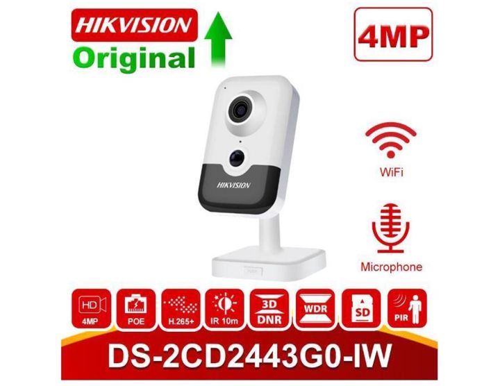 Hikvision Cube Camera 4MP  DS-2CD2443G0-I(W) 4MP Two Way Talk IP Network Camera
