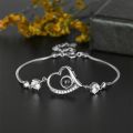 Eternal Love Bracelet – 100 Languages "I Love You" Projection Heart Bracelet for Girls. 