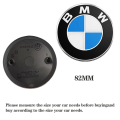 74mm 82mm Car Front Hood Emblem Logo Rear Trunk Badge for BMW E30 E38 E39 E46 E60 E61 E90 X1 X3 X4 X5 X6 E70 E83 X5 F10 F30 F32. 