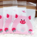 100PCS Cute Animals Candy Cake Biscuits Cookies Packaging Bags Self-adhesive Plastic Gifts Bags Party Birthday Snack Baking. 