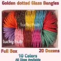 Jewellery for girls , trendy matt golden doted Glass bangles for girls and women | full box. 