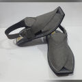 ASH GREY PESHAWARI LEATHER CHAPPAL FOR MEN. 