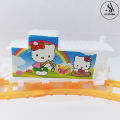 Alsimba Hello Kitty Gauge Electric Train Set Toy For Kids Boys & Girls - Operated Battery - Pink. 