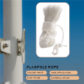 50 Feet x 1/4inch Flag Pole Halyard Rope with 4 Pieces Flag Pole Hook Clips,Outdoor Flagpole Accessories Compatible. 