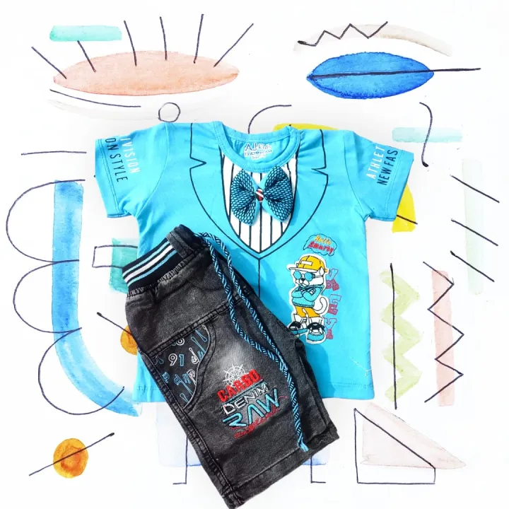 Imported%20Kids%20Clothes%20Summer%20Collection,%20Export%20Quality%20T-shirt%20And%20Jeans%20Short%20Pants%20For%20Kids%20Baby%20Boys%20-%20Image%204