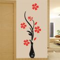 Decals Design 'Flowers with Vase' Wall Sticker (PVC Vinyl). 