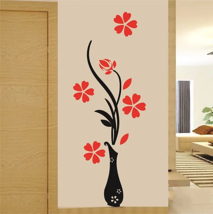 Decals%20Design%20'Flowers%20with%20Vase'%20Wall%20Sticker%20(PVC%20Vinyl)%20-%20Image%203