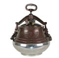 fghani Messi Pressure Cooker – Brown Color – Triple Safety System with 3 Valves & Bypass Valve – Heavy Duty Aluminum – 5L, 8L, 10L, 15L Sizes – Safe & Durable Cooking Pot. 