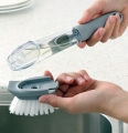 Kitchen Cleaning Brush with Soap Handle (Automatic Soap Dispensing). 