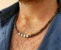 Men's African necklace, Men african Beaded jewelry, Surfer necklace Gifts for men, Wooden Beach Necklace. 