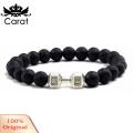 Carat Hand Chain Dumbbell Decor Men Simple Fashion Bead Bracelet. 
