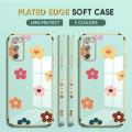 (Free Lanyard) Luxury 6D Plating Case for Samsung Galaxy S20 FE 5G / 4G Back Cover Color Cartoon Flowers Side Pattern Soft Silicone Square Phone Cases. 
