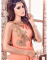 Peach Georgette Floor Length Gown Style Suit - Maisha-4204. 