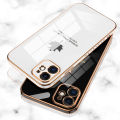 UCUC for OPPO A53 2020 Luxury 6D Plating Soft Casing Silicone Square Frame Phone Case Shiny Bling Back Cover + Free Lanyard Maple leaf New design Side Drawing Case. 