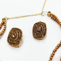 Gold Plated Necklace Set with Earrings for Girls & Women. 