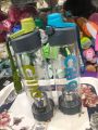 cille drink water bottle, bpa free bottle high plastic made, handy gym water bottle with handle, sport water bottle with strainer, easy grip , leakproof water bottle eco friendly best for schools and offices outdoors. 
