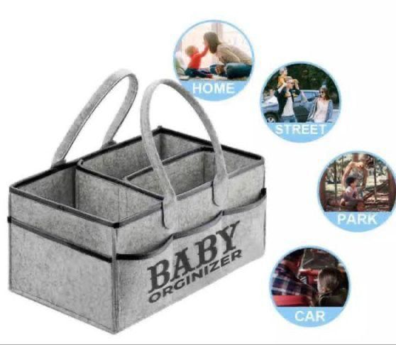 Baby Bag Organizer - Storage Bag For Baby  - Diaper Bag for Diaper Items Such as Diapers, Wet Wipes and Toys, Foldable Felt Bags for Children's Room, Car and Travel