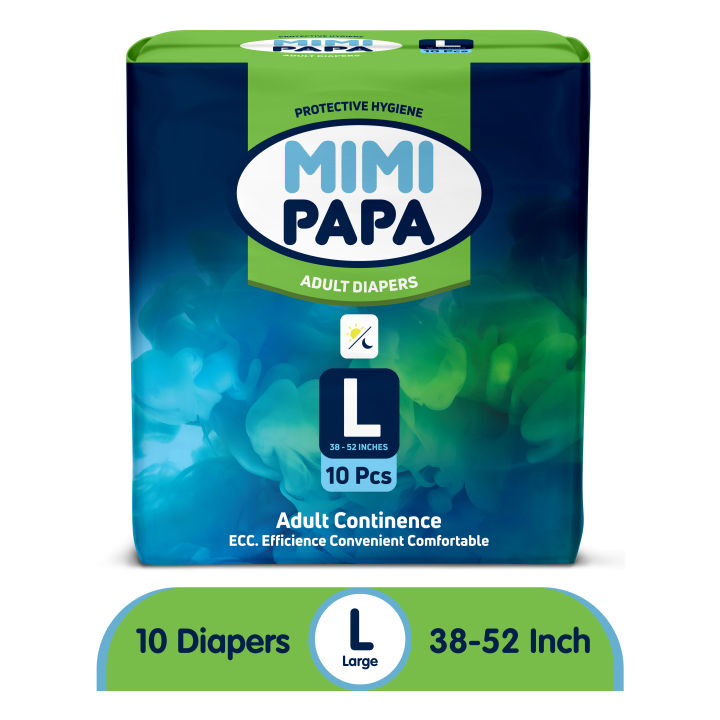MiMi Papa Adult Diaper Economy Pack  - Size Large - 10 Pcs